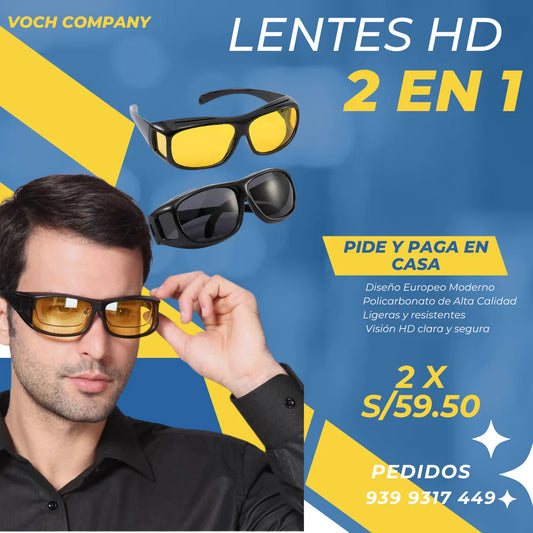 VisionMax HD 2 en 1 - Lentes para Máxima Visión de Día y Noche